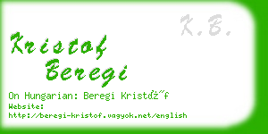 kristof beregi business card